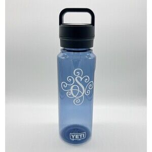 YETI 34oz. Water Bottle Clear w/ Yonder Chug Cap Initialed Monogram "S" New
